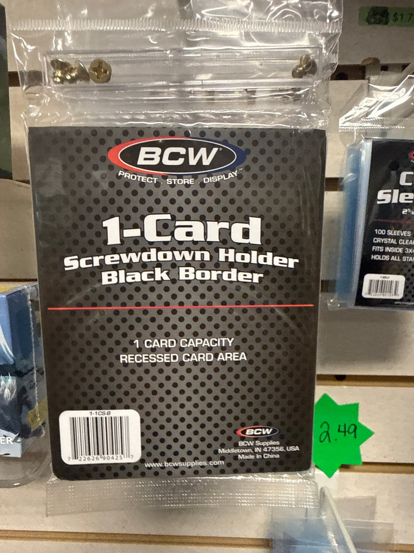1 Card Screwdown Holder-Black Border