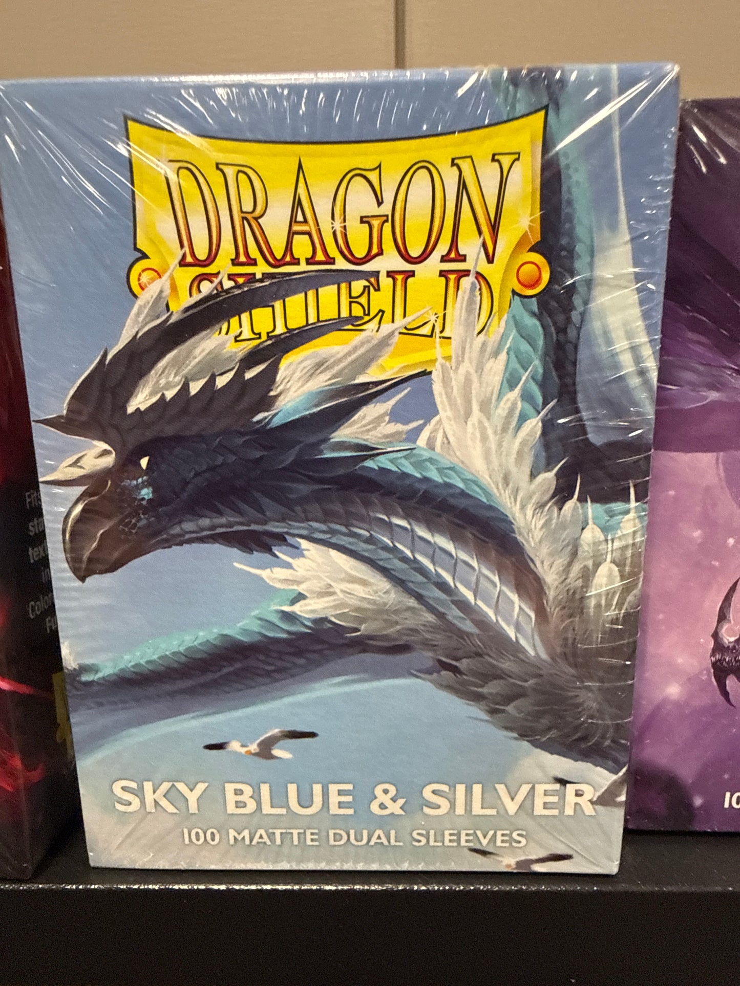 Dragon Shield Sky Blue & Silver Matte Dual Sleeves