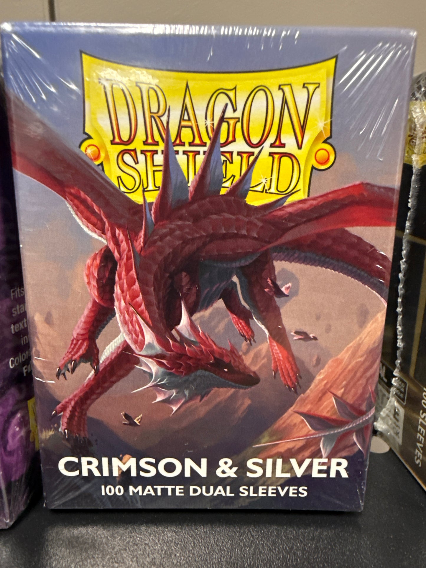 Dragon Shield Crimson &Silver Matte Dual Sleeves