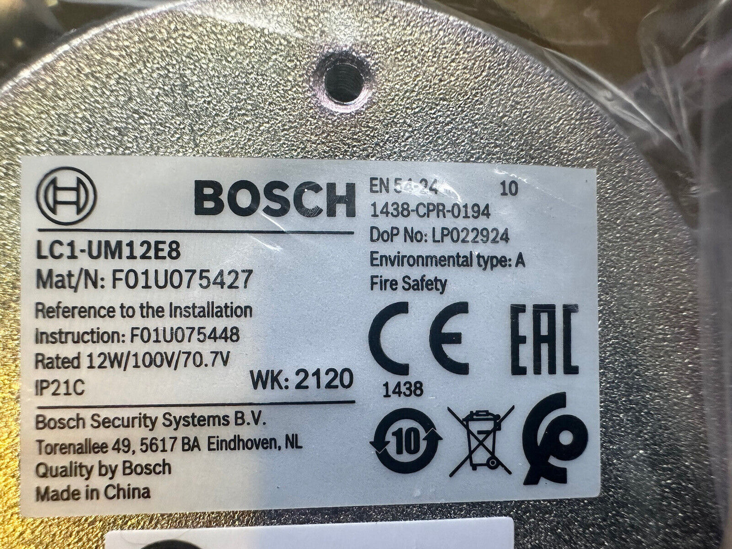 Bosch LC1-UM12E8 Ceiling Loudspeaker BRAND NEW