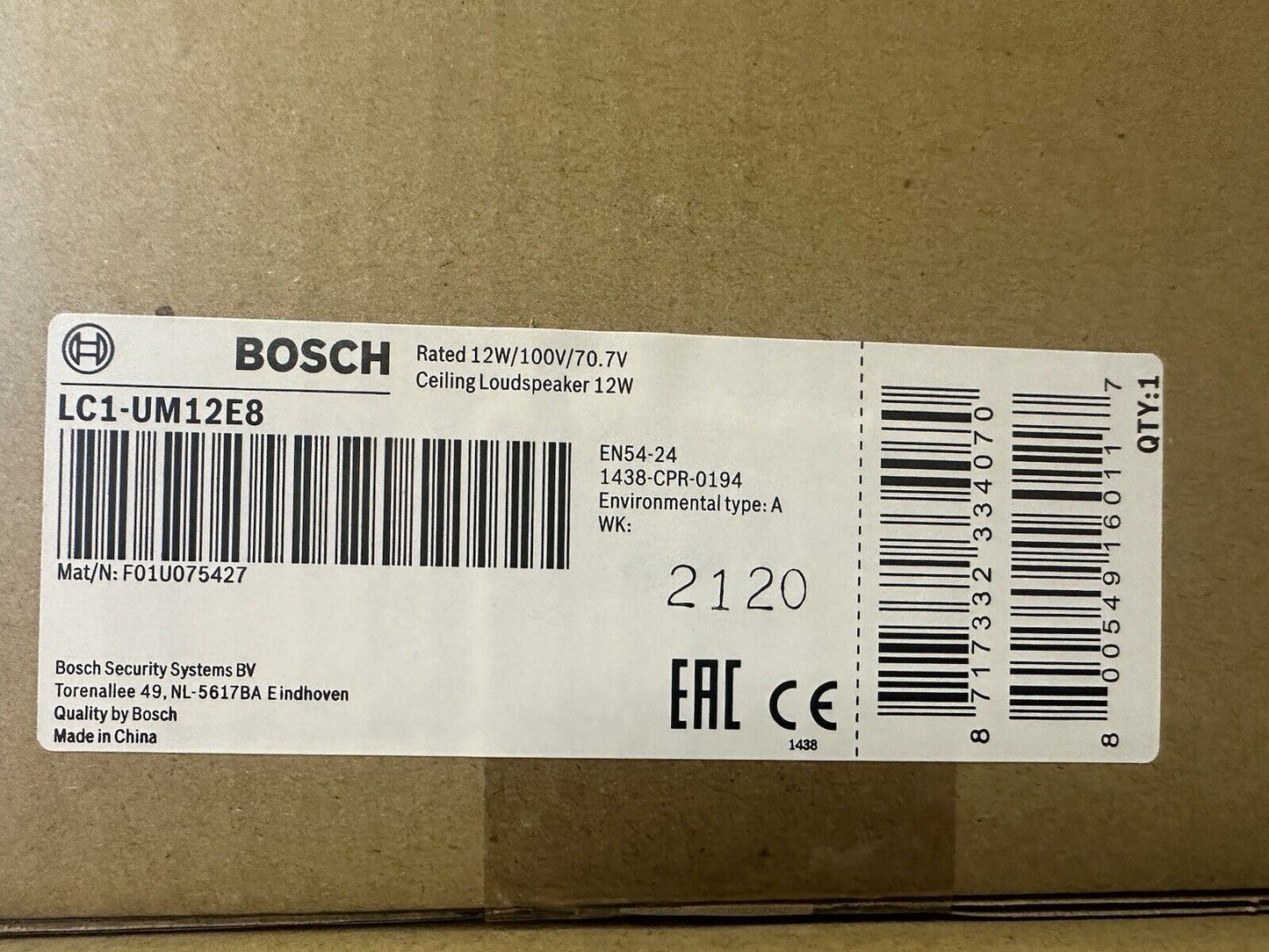 Bosch LC1-UM12E8 Ceiling Loudspeaker BRAND NEW