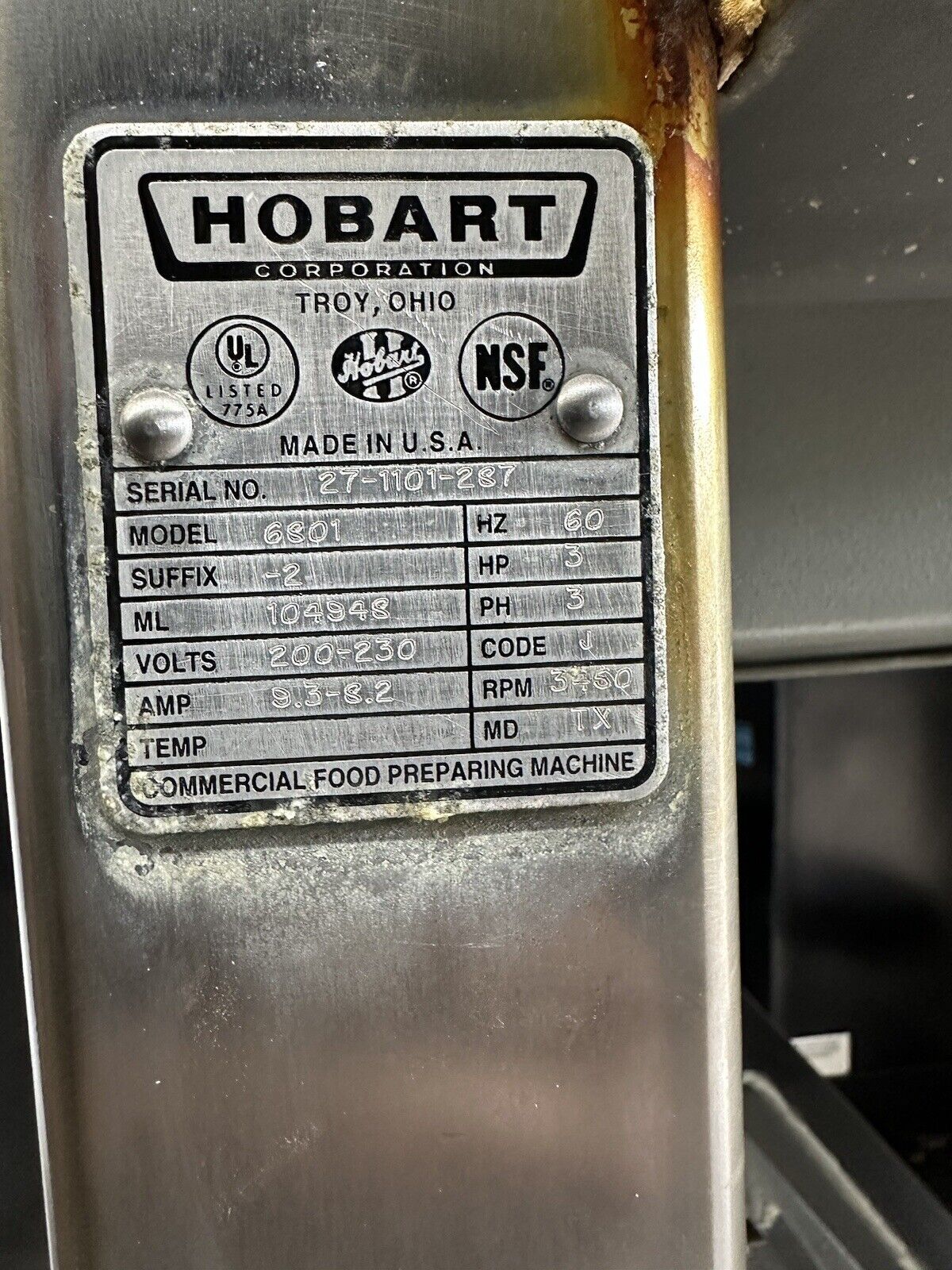 Hobart Electric Commercial Vertical Meat Saw 6801 See Video