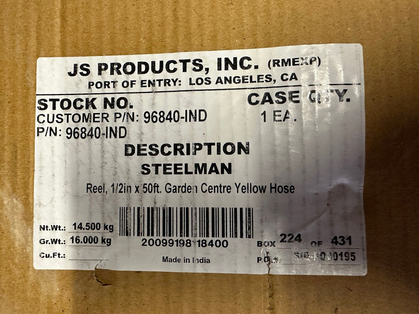 STEELMAN 96840-IND Enclosed Spring Garden Center Water / Pneumatic Hose Reel