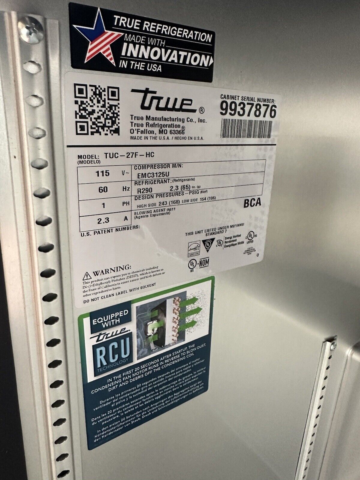 True TUC-27F-HC Undercounter Freezer w/ Right Hinge Door, 115v BRAND NEW